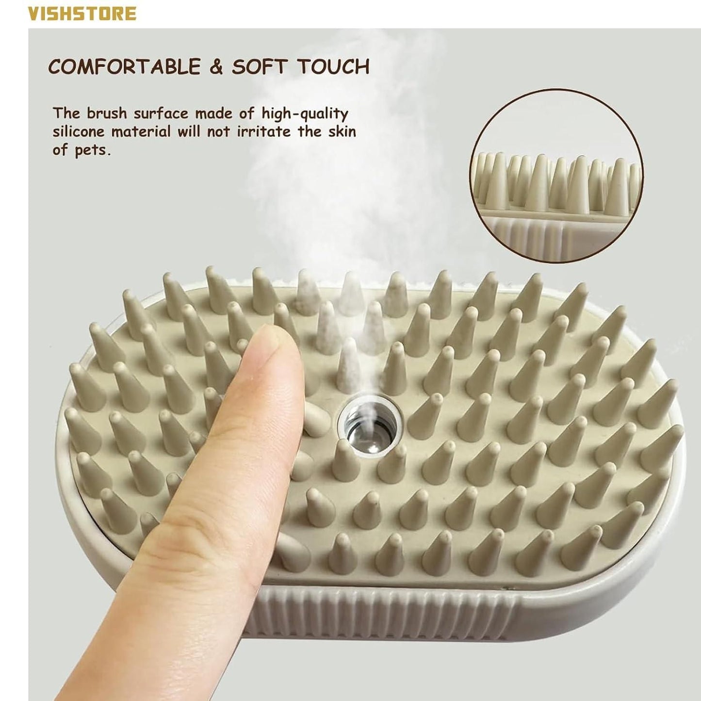 Steam Brush for Dogs & Cats | Pet Grooming & Deshedding Brush