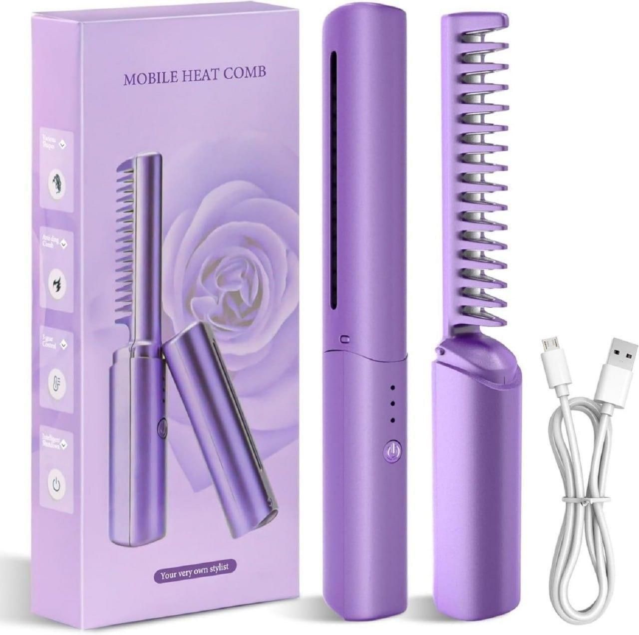 Mini Cordless Hair Straightener | Portable USB Hair Straightener Brush | Affordable Travel Hair Straightener Gifts
