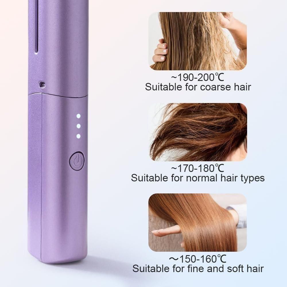 Mini Cordless Hair Straightener | Portable USB Hair Straightener Brush | Affordable Travel Hair Straightener Gifts