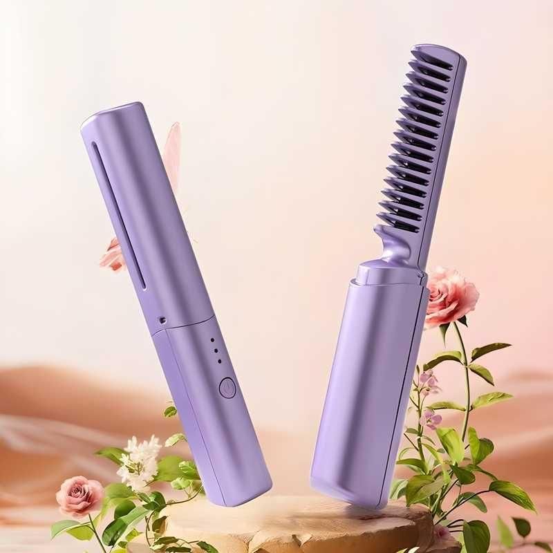 Mini Cordless Hair Straightener | Portable USB Hair Straightener Brush | Affordable Travel Hair Straightener Gifts