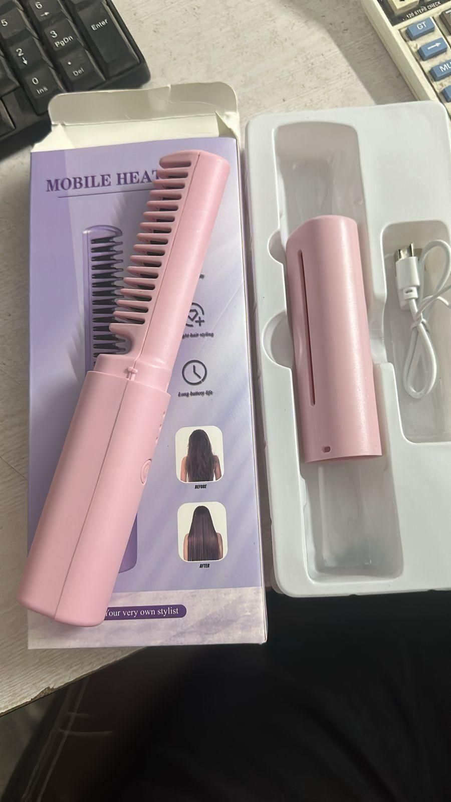 Mini Cordless Hair Straightener | Portable USB Hair Straightener Brush | Affordable Travel Hair Straightener Gifts